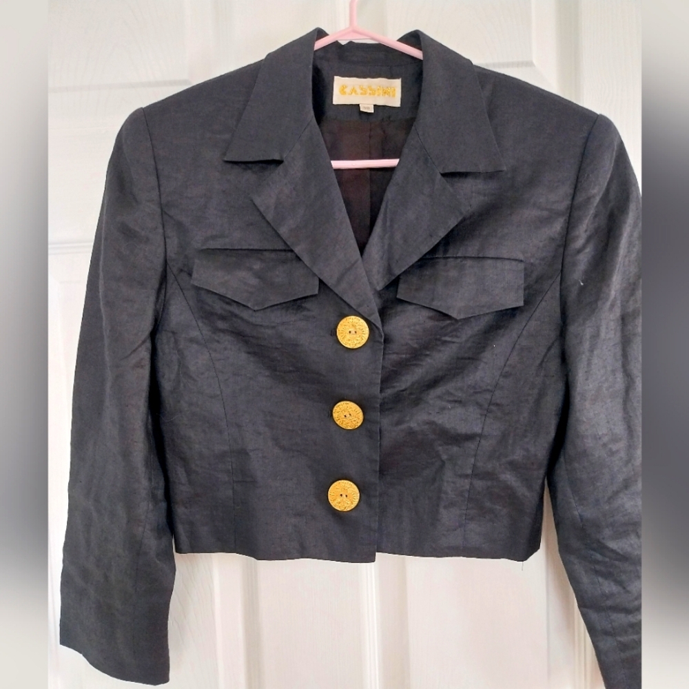 Black Women's Jacket with Gold Buttons